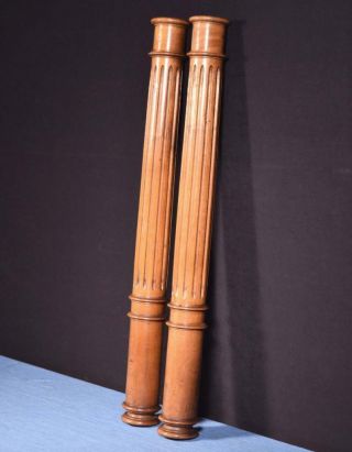 26 " French Antique Walnut Wood Posts/pillars/columns