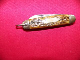 Old Wwii Army Utility Style U.  S.  A.  Camillus Hi Carbon Bone Pocket Knife Exc.