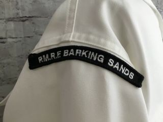 Vintage Military Naval White Uniform Shirt Patches Barking Sands 46L Theatre 2