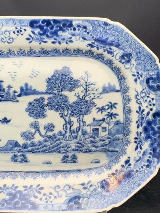Rare Antique Chinese Porcelain Blue White Square Plate 18th Century 3