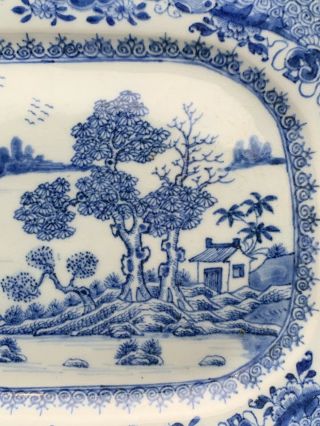 Rare Antique Chinese Porcelain Blue White Square Plate 18th Century 5