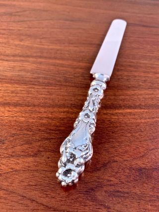 (6) WHITING STERLING SILVER DINNER KNIVES LILY PATTERN 1902,  OLD MARK 9 5/8 