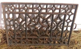 Large Antique Cast Iron Ornate Window Grate - Architectural Salvage 24x16