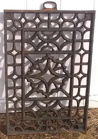 Large Antique Cast Iron Ornate Window Grate - Architectural Salvage 24x16 2