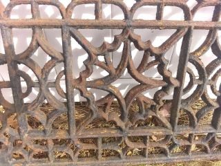 Large Antique Cast Iron Ornate Window Grate - Architectural Salvage 24x16 3