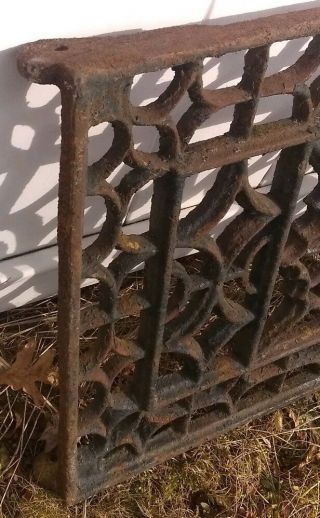 Large Antique Cast Iron Ornate Window Grate - Architectural Salvage 24x16 7