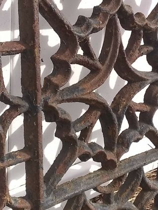 Large Antique Cast Iron Ornate Window Grate - Architectural Salvage 24x16 9