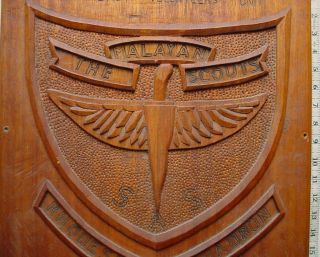 Rhodesian C Squadron Special Air Service (Malayan Scouts) carved wall plaque SAS 3