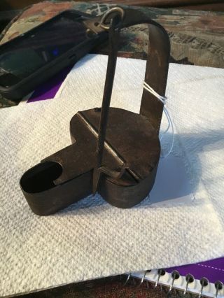 Revolutionary War 18th Century Forged Iron Betty Lamp 1700’s