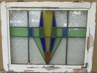Mid Sized Old English Leaded Stained Glass Window Awesome Geometric 23.  25 " X 18 "