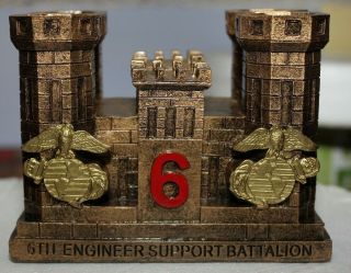 6th Engineer Support Battalion Happy 242nd Usmc Birthday Statue Gift Display
