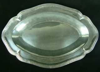 18th Century Spanish Colonial Solid Silver Oval Plate Dish 12  L