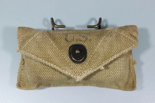 Us Ww2 Carlisle Bandage First 1st Aid Kit Pouch W/ Tin Khaki Canvas 1942 41