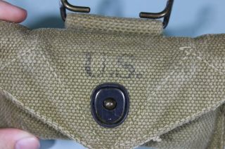US WW2 Carlisle Bandage First 1st Aid Kit Pouch W/ Tin Khaki Canvas 1942 41 2