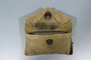 US WW2 Carlisle Bandage First 1st Aid Kit Pouch W/ Tin Khaki Canvas 1942 41 3