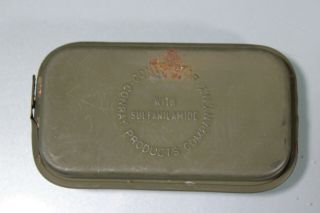 US WW2 Carlisle Bandage First 1st Aid Kit Pouch W/ Tin Khaki Canvas 1942 41 7