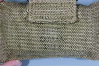 US WW2 Carlisle Bandage First 1st Aid Kit Pouch W/ Tin Khaki Canvas 1942 41 9