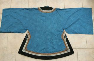 ANTIQUE RARE ROBE CHINESE SILK EMBROIDERY DECORATED - QING 19TH C. 9