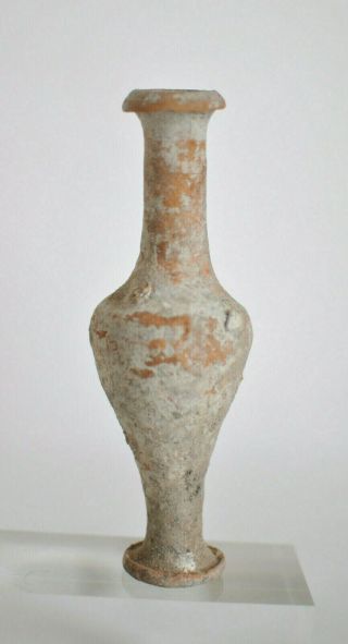 Roman Period Elegant Red Clay Holy Land Bottle 1st Century A.  D.  Or Earlier