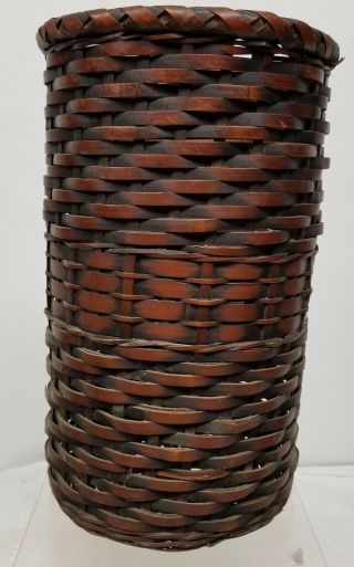 Antique Vintage Large Japanese Ikebana Decoratve Wooden Woven Basket