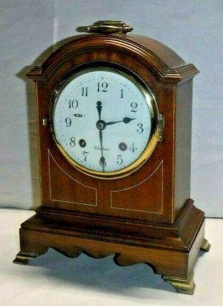 Rare Williamsburg Chelsea Mahogany Cased Wythe Bracket 8 Day Chime Clock