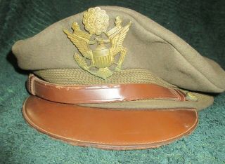 Ww2 Us Army Air Corp Force Aaf E - Z Cushion Pilot Officer Crusher Cap W/ Badge