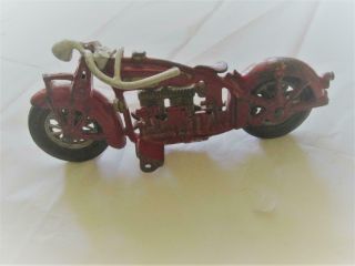 Rare 1930s Hubley Cast Iron 4 Cylinder Indian Motorcycle 9 Inches Long Needs Tlc