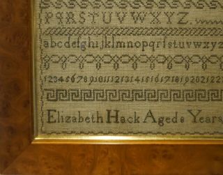 EARLY/MID 19TH CENTURY ALPHABET SAMPLER BY ELIZABETH HACK AGED 8 - 18039 11