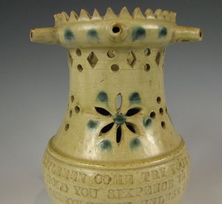 Antique English Pottery or Stoneware Puzzle Jug 4