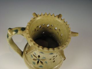 Antique English Pottery or Stoneware Puzzle Jug 6