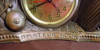 Scarce United Clock Figural Major Bowes Amateur Hour Electric Table Clock Ca1940 2