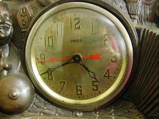 Scarce United Clock Figural Major Bowes Amateur Hour Electric Table Clock Ca1940 4