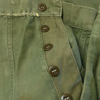 vintage Men ' s 1950s US Army 5 Button Fly Sateen Utility Field Pants 50s 30x31 2