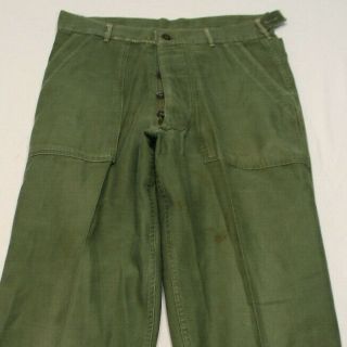 vintage Men ' s 1950s US Army 5 Button Fly Sateen Utility Field Pants 50s 30x31 5