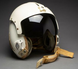 Vintage USAF Pilot Flight Helmet MIL - H - 26671B Large w/ MBU - 5/P Oxygen Mask 3