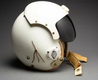 Vintage USAF Pilot Flight Helmet MIL - H - 26671B Large w/ MBU - 5/P Oxygen Mask 7