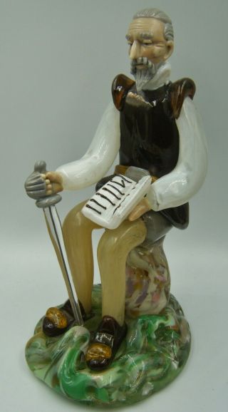 Rare Early C20th Bohemian Czechoslovakian Glass Figure Of Don Quixote.