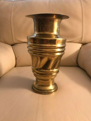 World War Ii Trench Art Vase - Solid Brass 105mm Mortar Shell