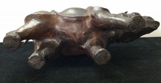 Antique Leather Rhinoceros Rhino Large Circa 1950’s Glass Eyes RARE ⭐️ 10