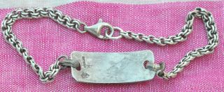 Vintage Sterling Silver US Army Jump Wings ID bracelet 8  617 2