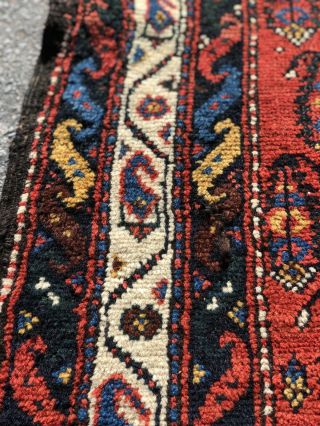 Auth: 19th C Antique Luri Kurd RARE Nomadic Collectors Masterpiece Red 3.  6X9 NR 2