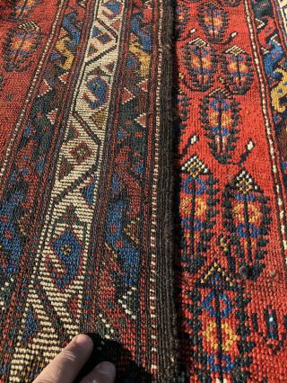 Auth: 19th C Antique Luri Kurd RARE Nomadic Collectors Masterpiece Red 3.  6X9 NR 9
