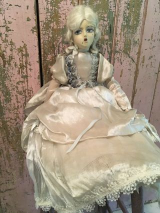 Antique French Boudoir Doll Marie Antoinette Style 1900 - 1920s H