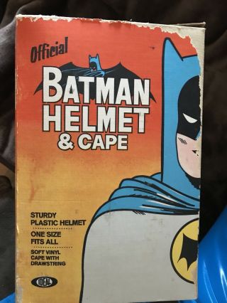 Vintage Ideal Batman Helmet Playset 1966 With Box & Cape 5