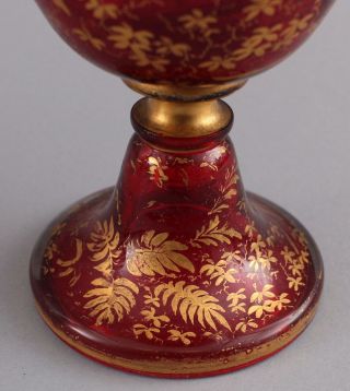 Antique 19thC Victorian Moser Bohemian Enamel Paintings Art Glass Portrait Vases 10