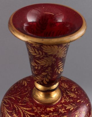Antique 19thC Victorian Moser Bohemian Enamel Paintings Art Glass Portrait Vases 9