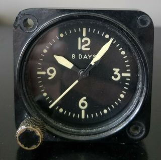 WALTHAM WWII MILITARY AIRPLANE 8 DAY CLOCK (351) 7