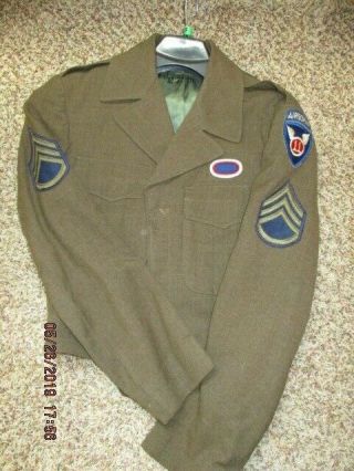 Korean War Us Army 11th Airborne Ike Jacket 38 Oval Patches Ssg Staff Sergeant