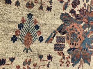 Auth: 19th C Antique Tribal Persian Rug Organic Afshari 6x7 Ivory Wool Beauty NR 7
