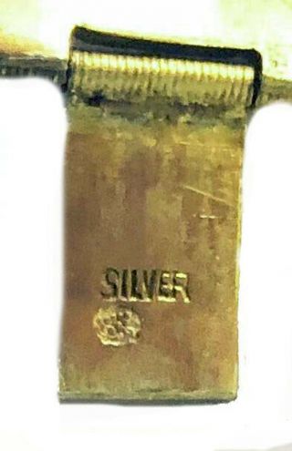Vintage Chinese Silver Filigree & Jade Cabochon Bracelet,  as found 4